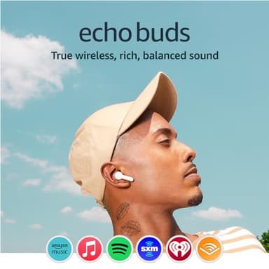 Amazon Echo Buds (newest model), True Wireless Bluetooth 5.2 Earbuds with Alexa, audio personalization, multipoint, 20H battery with charging case, fast charging, sweat resistant, Glacier White - Image 7