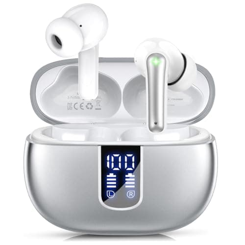 Ear Buds Wireless Earbuds - Bluetooth 5.3 Headphones (48H Playback) Built in Mic with LED Display Charging Case, IP7 Waterproof Earphone for iPhone Andriod Phones Laptop Sports Workout