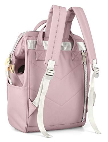 Himawari Laptop Backpack, Stylish Eco-Friendly Canvas, 11"x16"x6.3", Large Capacity, Multi-Functional with USB Port, Padded Back Panel, Adjustable Shoulder Straps - Image 4