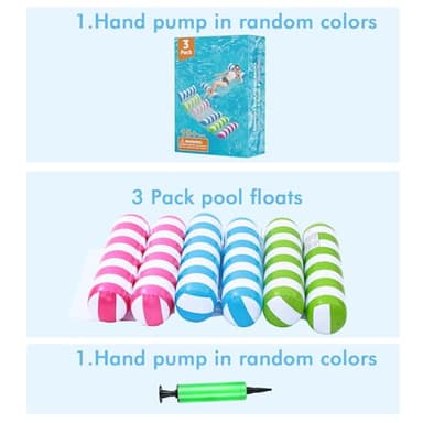 3 Pack Inflatable Pool Floats, OKSUWATER 4-in-1 Water Hammock, Pool Floats Adult Size for Swimming Pool Party Summer Lake Water Fun - Image 8