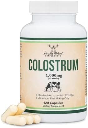 Colostrum Supplement 120 Capsules, 1,000mg per Serving (Bovine Colostrum Powder from First Milking Only, Std. to Contain 15% IgG Immunoglobulins) No Fillers, Third Party Tested by Double Wood - Image 3
