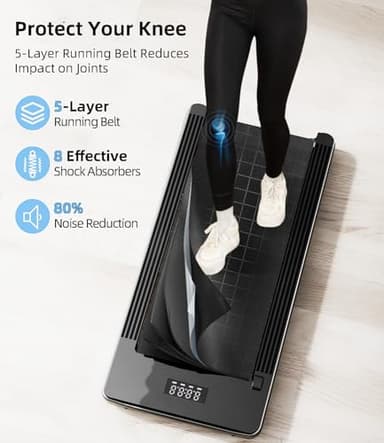 Bifanuo Walking Pad - Under Desk Treadmill for Home/Office, Portable with Remote Control LED Display - Ideal for Fitness Enthusiasts - Image 5