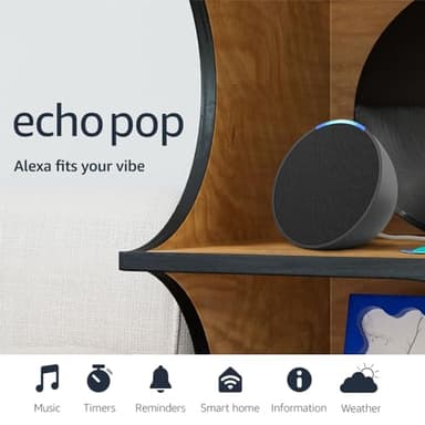 Amazon Echo Pop, Our smallest Alexa speaker, Fits in any room, Charcoal - Image 7