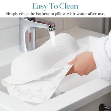 RUseeN Bath Pillow Luxury Bathtub Pillow, Bath Pillows for Tub Head Neck and Back Support, Non-Slip Soft Silicon Bath Tub Pillow with Strong Suction Cup, Bath Accessories Spa Gifts, White - Image 5