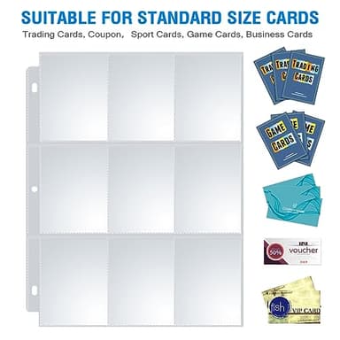 36 Pack 9 Pocket Page Protectors, Sooez Trading Card Sleeves for 3 Ring Binder, Baseball Cards Holder, Protective Pages Sheets for Binders Album, Fit for YuGiOh, MTG, Game, Business & Sports Cards - Image 2