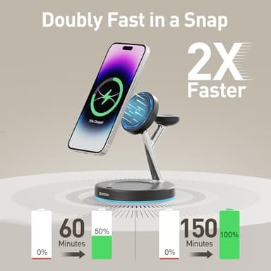 2025 3 in 1Charging Station Compatible with Mag-safe Charger Wireless Charger Stand for iPhoneAir17 16 15 14 13 12Series Wireless Charging Station for AirPods Wireless Charging Stand for iWatch Series - Image 2