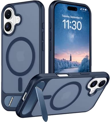 Temdan Magnetic Compatible with iPhone 16 Case, [Built-in Invisible Kickstand][Compatible with MagSafe] [Military Grade Shockproof] Slim Translucent Matte Phone Case for iPhone 16 6.1" - Image 1