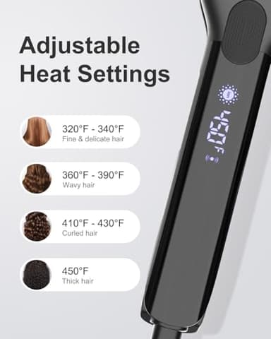 ANNLARY Hair Straightener, 1.75 Inch Flat Iron with Infrared and Ionic Technology, Titanium Plate with Ceramic Coating Dual Voltage Straightener with Heat-Resistant Silicone for All Hair Types - Image 6