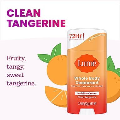 Lume Whole Body Deodorant - Smooth Solid Stick - 72 Hour Odor Control - Aluminum Free, Baking Soda Free and Skin Safe - 2.6 Ounce (Pack of 2) (Clean Tangerine) - Image 4