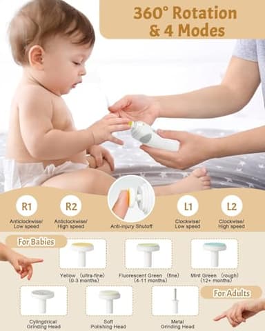Lictin Baby Healthcare and Grooming Kit, 26 in 1 Rechargeable Nail Trimmer Electric Set,Safe File with Auto Light, Newborn Nursery Health Care Portable Safety Set for Infant Toddlers Boys Girls, Grey - Image 2