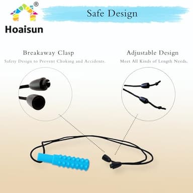 Sensory Chew Necklaces for Boys and Girls, 8 Pack Chew Necklace for Sensory Kids with Autism, ADHD, SPD, Biting, Silicone Oral Sensory Toys for Autism Adults Reduce Chewing Anxiety Fidget - Image 5
