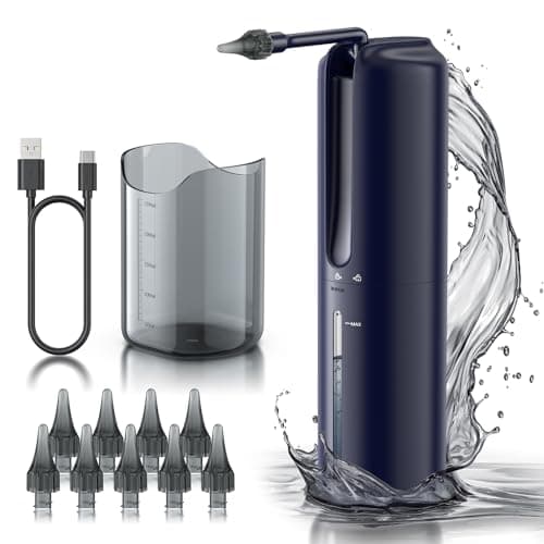 Ear Wax Removal - Electric Ear Irrigation Flushing System, Water Powered Ear Cleaner with 4 Pressure Modes, Safe and Effective Ear Cleaning Tool, Water Resistant USB Rechargeable (Blue) - Image 1