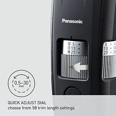 Panasonic Long Beard Trimmer for Men, 58 Length Settings and 4 Attachments for Cutting and Detailing, Cordless or Corded Operation – ER-GB96-K (Black) - Image 5