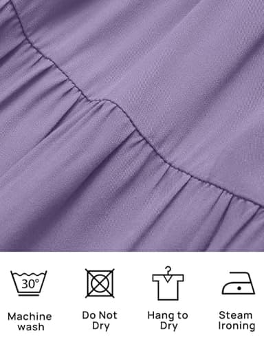 ZESICA Women's 2025 Summer Casual Flutter Short Sleeve Crew Neck Smocked Elastic Waist Tiered Midi Dress,Violet,Small - Image 6