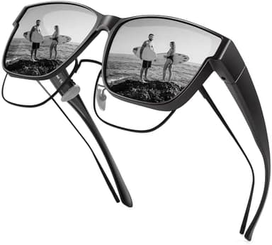 URUMQI Night Vision Driving Glasses Fit Over Eyeglasses for Men Women, Anti Glare Polarized Nighttime Glasses Yellow Lens - Image 3