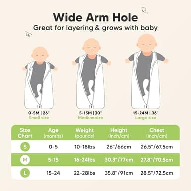 2-Pack Baby Sleep Sacks, Zipper Wearable Blanket - 0.5TOG Organic Cotton,Lightweight,Soft Cozy Toddler Sleeping Sack 6-12 months,Easy to Wear Large Newborn Transition Swaddles Sleepsacks (Butterflies) - Image 6
