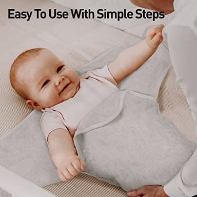 Organic Baby Swaddle Sleep Sacks, 2-Pack Swaddles for Newborns Baby Essentials, Infant 0-3 Months, 100% Cotton Soft & Snug Adjustable Wrap Nursery Swaddling Blankets Improves Sleep - Image 5
