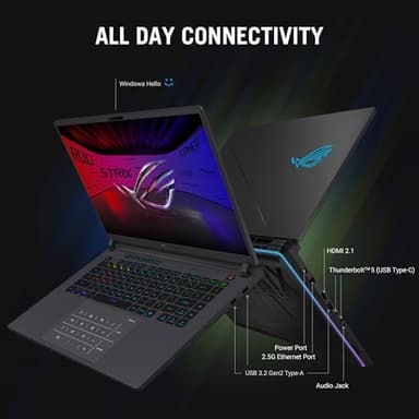 ASUS ROG Strix G16 (2025) Gaming Laptop, 16” ROG Nebula Display 16:10 2.5K 240Hz/3ms, NVIDIA® GeForce RTX™ 5070 Ti GPU, Intel® Core™ Ultra 9 275HX Processor, 32GB DDR5, 1TB SSD, Wi-Fi 7, Win11 Home - Image 6