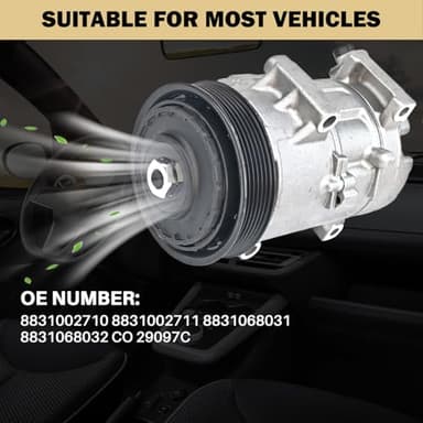 Aspligo Air Conditioner AC Compressor Fits for Toyota Matrix 1.8L 2011-2014, for Toyota Corolla 1.8L 2011-2013, with A/C Clutch, CO29097C AC Compressor, Replaces 8831002710, 8831002711, 8831068031 - Image 5