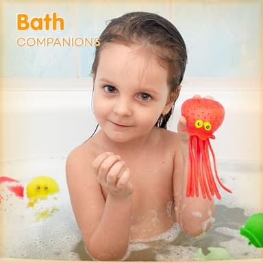 4E's Novelty Octopus Water Balls - Pack of 6 - Pool Toys for Kids Sensory Absorbent Water Splash Balls Bomb, Toddler Bath Toy, Swimming Pool Floating Swim Toys Outdoor Activity & Game - Image 7