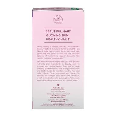 Nature's Bounty Advanced Hair, Skin & Nails, Argan-Infused Vitamin Supplement with Biotin and Hyaluronic Acid, 150 Rapid Release Softgels, 50 Total Servings - Image 7