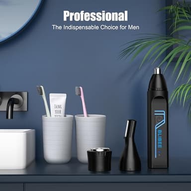 Ear and Nose Hair Trimmer for Men Women, 3-in-1 Professional Painless USB Rechargeable Eyebrow Trimmer, Nose Hair Trimmer for Men, Facial Hair Remover with Powerful Motor, Black - Image 6