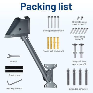 Starlink Roof Wall Mount Gen 3, Starlink Standard Mounting Kit, Mounting Bracket with Gen 3 Pipe/Pole Adapter for Starlink Internet Kit Satellite - Image 7