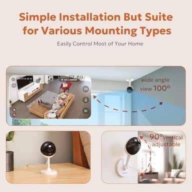 owltron Indoor Security Camera, 2K Cameras for Home Security with Motion Detection, Pet Cam & Baby Monitor with Night Vision, 2.4 GHz WiFi Two-Way Talk, Cloud/SD Storage, Works with Alexa - Image 8