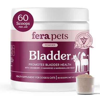 Fera Pets Bladder Support - Cranberry for Dogs & Cats - D-Mannose & Marshmallow Root - Urinary Tract Support - Supports Normal Urine pH - Boosts Immunity - 60 Scoops - Image 1