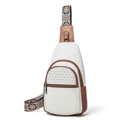 Mroede Crossbody Bags for Women 4-Pockets Sling Bag Fanny Pack Chest Purse Backpack Casual Daypacks Travel Shopping - Image 9