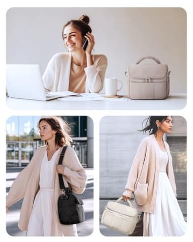 BAGSMART Insulated Lunch Bags for Women, Cute Quilted Lunch Box, Lightweight Puffy Padded Waterproof Lunch Tote, Reusable Lunch Cooler for Work Picnic Travel, Pink - Image 5