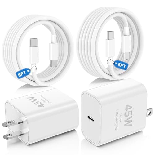 45W USB C Fast Charger for iPhone 17/ Air/16/15 Pro Max,2Pack 6FT Type C Charger Block & Cable, PD 3.0 Super Fast Charging for iPad Pro MacBook Air/Pro M1/M2, AirPods - Image 1