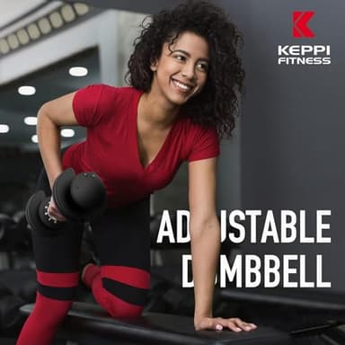 Keppi Adjustable Dumbbells Set-25lb Pair, Anti-Slip Metal Fast Adjust Weight Handle, Exercise & Fitness for Full Body Workout -DBA25(Pair) - Image 5