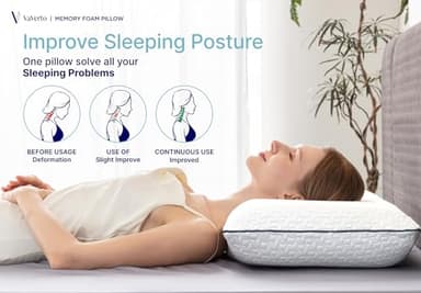 Vaverto Queen Size Gel Memory Foam Pillow - Ventilated, Orthopedic, Bed Pillow, Cooling, with Viscose Made from Bamboo Cover - Essential for College Dorms - Image 8