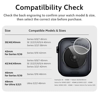 amBand Bands Compatible with Apple Watch 9/8/7/SE (3/2/1)/6/5/4 45mm/44mm Case for Men, M1 Sport Series Rugged Case Protective Cover for iWatch SE3/SE2/6/SE/5/4/3 42/44/45mm Men Black - Image 7