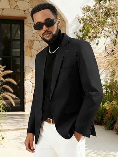 MAGE MALE Men's One Button Suit Jacket Elegant Solid Color Blazers Slim Fit Lightweight Sport Coats Blazer - Image 6