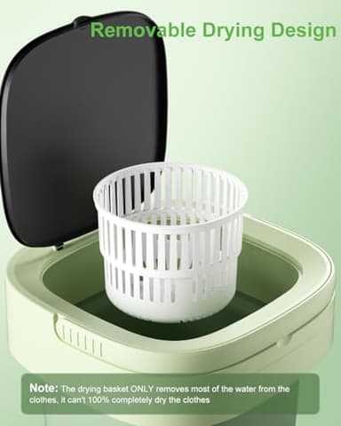 Portable Washing Machine, 16L Large Capacity Laundry Washer Cleaning for Underwear, Baby Clothes, Shirts,Small Delicates. Foldable Mini Washer and Dryer Combo for Apartment,Hotel,Camp,RV,Travel(Green) - Image 8