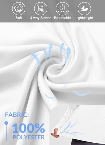 baleaf Men's UV SPF Hoodie Shirt UPF 50+ Sun Protection Long Sleeve T-Shirts Rash Guard Fishing Swimming Lightweight White Size XXXL - Image 4