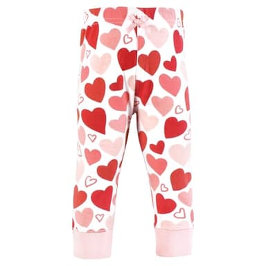 Hudson Baby Infant Girl Cotton Pants and Leggings, Valentine Hearts, 6-9 Months - Image 3