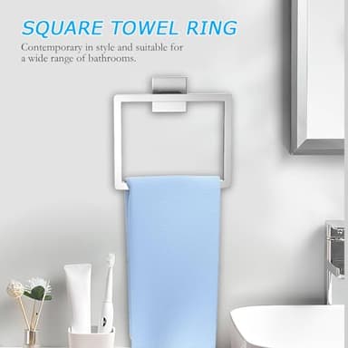 5 Pieces Towel Bar Set Brushed Nickel Bathroom Hardware Accessories Set SUS304 Stainless Steel Towel Holder Set for Bathroom 23.6 Inch Towel Bar,Towel Rack Wall Mounted - Image 3