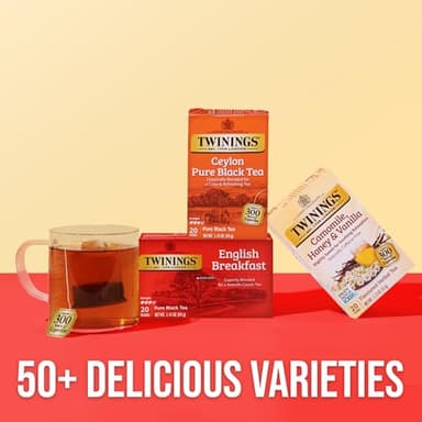 Twinings Ceylon Pure Black Tea Individually Wrapped Bags, 20 Count (Pack of 6), formerly Ceylon Orange Pekoe, Crisp, Refreshing, Caffeinated, Enjoy Hot or Iced, 120 Teabags - Image 6