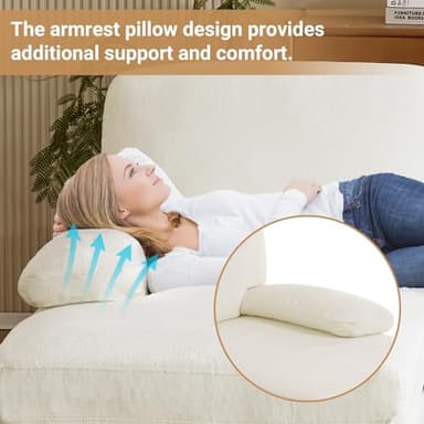 VINGLI 110" Sectional Couches for Living Room,U Shaped Couch with Double Chaise, 4-Seat Sofa Set with Chenille Fabric for Home Furniture,Beige - Image 6