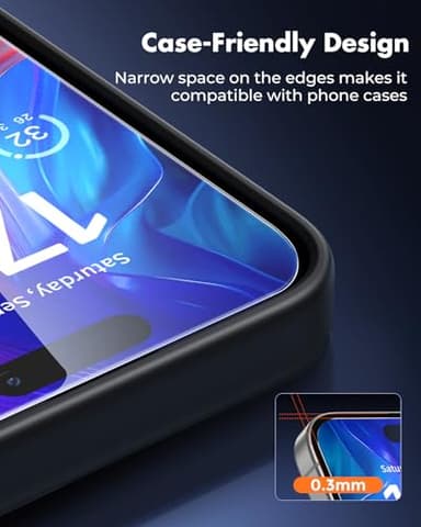 UNBREAKcable 2-Pack Screen Protector for iPhone 16 Pro, Double Shatterproof Tempered Glass [Easy Installation Frame] [9H Hardness] [99.99% HD Clear] [Case Friendly] for Apple iPhone 16 Pro 6.3 inch - Image 3