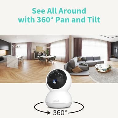 Indoor Camera, 3K HD Indoor Security Camera, 360° Pan/Tilt Pet Camera, 2-Way Audio, Siren, Night Vision, Baby/Pet Monitor with Phone App 2.4G and 5G WiFi, Compatible Alexa and Google Assistant - Image 3