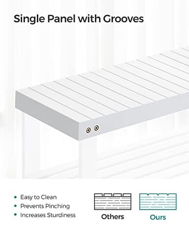 SONGMICS Shoe Rack Bench, 3-Tier Bamboo Shoe Storage Organizer, Entryway Bench, Holds Up to 286 lb, 11.3 x 27.6 x 17.8 Inches, for Entryway Bathroom Bedroom, Cloud White ULBS004W01 - Image 4