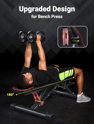 YOLEO 880LB Adjustable Weight Bench for Bench Press, MAX Foldable Weight Bench with Bench Press Stand/Extended Head for Home Gym/Full Body Workout 90 Degree Workout Bench User 6'56''(Max Version) - Image 4