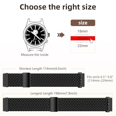 DaQin 20mm Magnetic Braided Band Compatible with Garmin Vivoactive 5 Watch Bands/Vivoactive 6/Vivoactive 3, Stretchy Nylon Strap for Garmin Sq/Sq 2/Venu 2 Plus/Forerunner 165/55/245/Amazfit Active 2 - Image 4