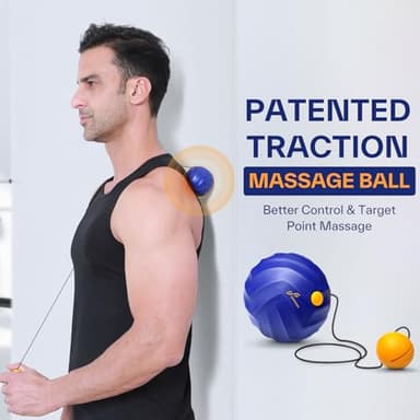 Sportneer 4 in 1 Foam Roller Set: Dual Textures Foam Roller, Foot Roller, Lacrosse Ball, Traction Massage Ball with String, Deep Massage Roller for Whole Body Release, Physical Therapy (Blue) - Image 4