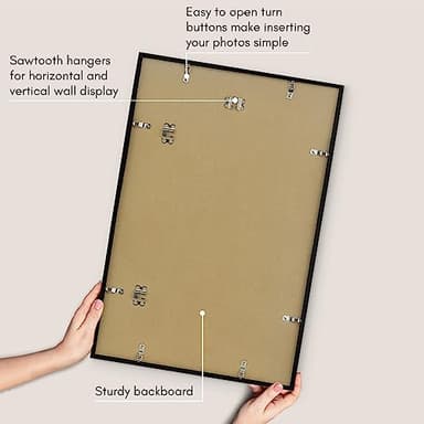 Americanflat 16x24 Poster Frame with Polished Plexiglass - Streamline Collection - Thin Border Picture Frame for Wall Display - Hanging Hardware Included - Black - Image 5