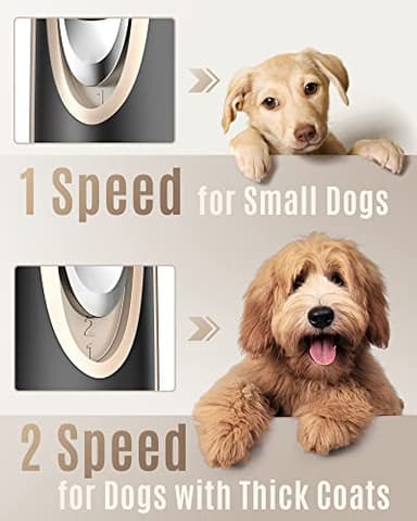 oneisall Dog Clippers Low Noise, 2-Speed Quiet Dog Grooming Kit Rechargeable Cordless Pet Hair Clipper Trimmer Shaver for Small and Large Dogs Cats Animals (Gold) - Image 5